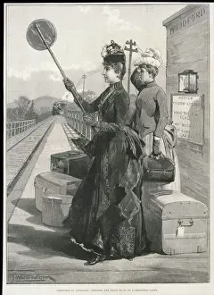 Stopping the train at Woodford, Australia