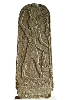 Louvre Prints: The storm-god Baal. Mesopotamian art. Relief