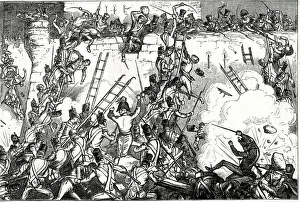 Explosion Prints: Storming of Badajoz towards the end of the Siege of Badajoz, Extremadura, Spain