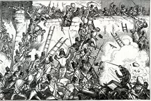 Bayonets Collection: Storming of Badajoz towards the end of the Siege of Badajoz, Extremadura, Spain
