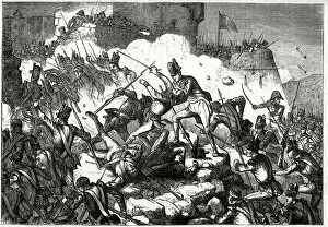 Peninsular Collection: Storming of the fortress at Ciudad Rodrigo, Salamanca, Spain, 19 January 1812