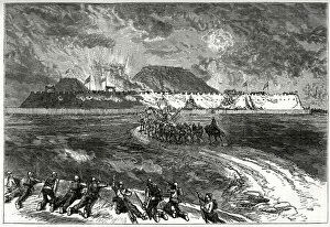 Explosion Gallery: Storming the Taku Forts, August 1860, Second Opium War, China Date: 1860