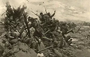 Advancing Collection: The storming of the trenches round Loos by Fortunino Matania