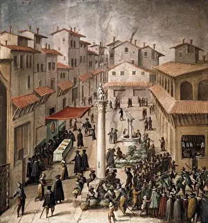 Palazzo Prints: STRADANO, Giovanni (1523-1605). Mercato Vecchio