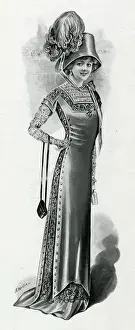 Braiding Prints: Straight cut frock of ribbon tussore 1909