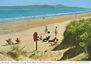 Howth Prints: The Strand, Portmarnock, Showing Head Howth, County Dublin