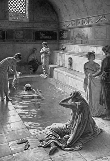Images Dated 3rd January 2017: The Strand Roman Bath Reconstructed by Matania