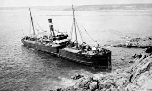 Stranded Prints: Stranded steamship, Linney Head, Pembrokeshire, South Wales