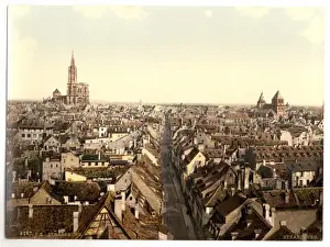 Strassburg Prints: Strassburg, general view, Alsace Lorraine, Germany