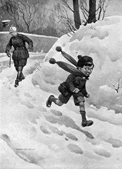 Snowballing Prints: A Strategic Retreat by Harold Earnshaw, WW1
