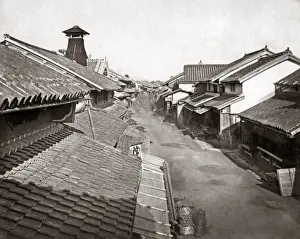 Stree Prints: Stree scene in the native town, Yokohama, Japan, circa 188
