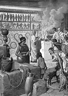 Abundance Gallery: In the Street of Abundance at Pompeii by Matania