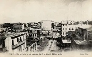 Suez Prints: Street of the Arabian District in Port Said, Egypt