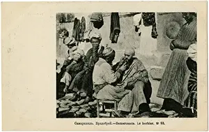 Barber Prints: Street Barber - Samarkand, Uzbekistan