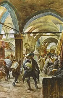 Istanbul Prints: Street of Book Sellers, Grand Bazaar, Constantinople