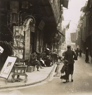 Stereo Prints: Street in the Chinese Quarter, Hong Kong, China