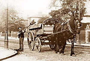 Street cleaning with a dust cart, Islington Vestry, London