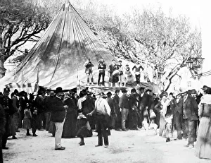Street entertainers, La Turbie, France, Victorian period