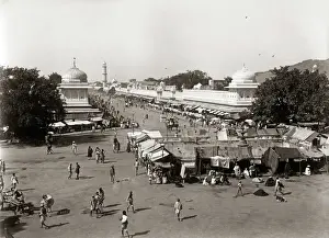 Street in Jaipur, Jeypore, India, circa 1890