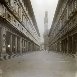 Firenze Prints: Street leading to Palazzo Vecchio, Florence, Italy