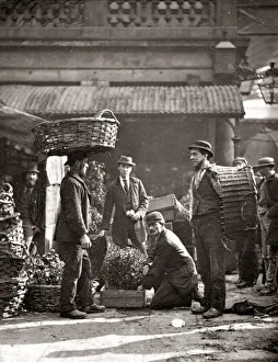 Baskets Prints: Street Life in London, 1878, Covent Garden labourers