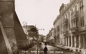 Sicilian Prints: Street of main banks, Tripoli, Libya