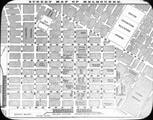 Melbourne Prints: Street Map of Melbourne