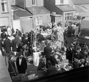Street market, Brynmawr, Wales