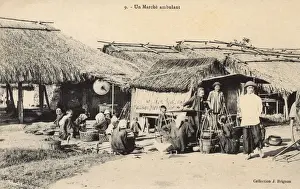 Cambodia Prints: A street market - Cambodia