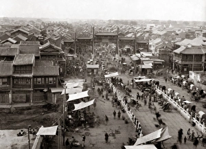 Street market, Peking (Beijing), China circa 1890s
