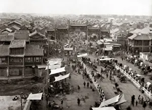 Beijing Prints: Street market, Peking (Beijing), China circa 1890s