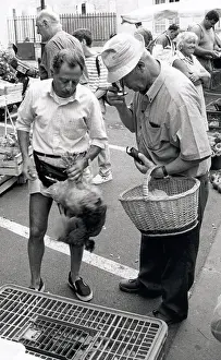 Savoie Prints: Street market in Sainte-Foy-Tarentaise, Savoie, France