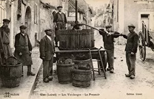 Grape Collection: Street mobile French Grape Press at Gien, Loiret, France