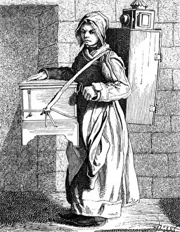 1700s Prints: Street music: Barrel organ in Paris