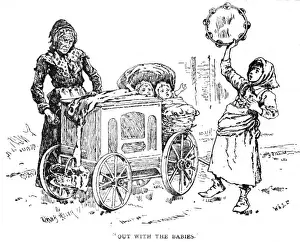 Grinds Prints: Street music: Organ grinder, c. 1900
