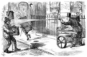 1858 Collection: Street music: organ grinder rejected, 1858