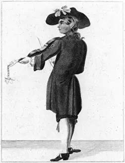 1680 Prints: Street music: street musician Hugh Massey, c. 1680