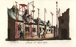 Ferrrario Prints: Street in Nanjing, China, 1830s