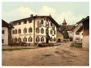 Oberammergau Prints: A Street, Oberammergau, Upper Bavaria, Germany