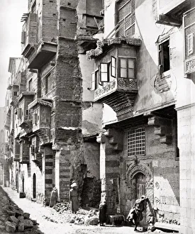 Street in old Cairo, Egypt, c. 1880 s