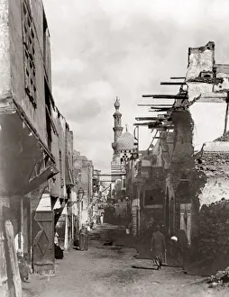 Street in old Cairo, Egypt c. 1880 s