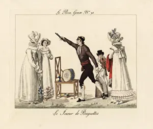 Frill Prints: Street performer drumming with a violinist