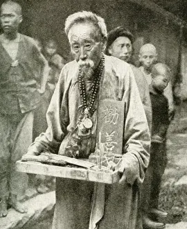 Drugs Prints: Street pharmacist with tray of drugs, China, East Asia