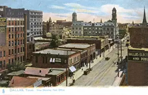 Dallas Prints: Street with Post Office, Dallas, Texas, USA