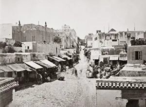 Street scen in Tangier, Morocco, c. 1880s