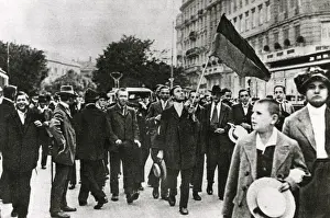 Assassination Prints: Street scene in Austria after assassination in Sarajevo