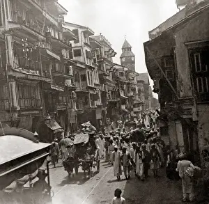 Street scene, Bombay, india, circa 1880s