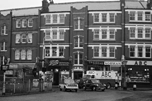Cafeteria Prints: Street scene with Boots and ABC, North London