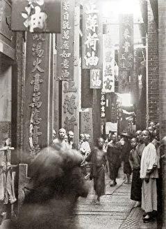 Images Dated 14th October 2015: Street scene, Canton, China circa 1880s. Date: circa 1880s