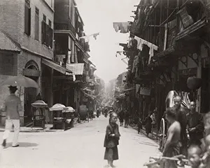 Traveler Prints: Street scene in the Chinese quarter of Kong Kong